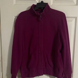 LL L.L Bean Magenta Purple Zip-Up Sweatshirt Jacket Large L